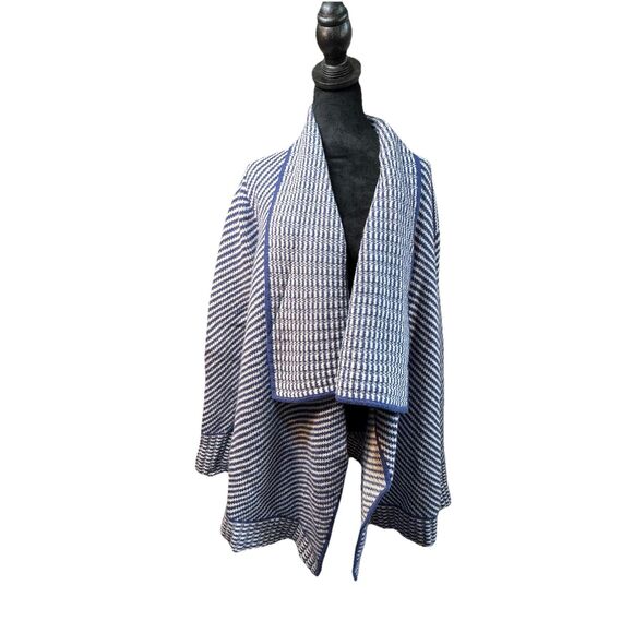 Southern Tide Blue Wool Cashmere Wrap Pocket Oversized Sweater Women’s Size M - Picture 2 of 11